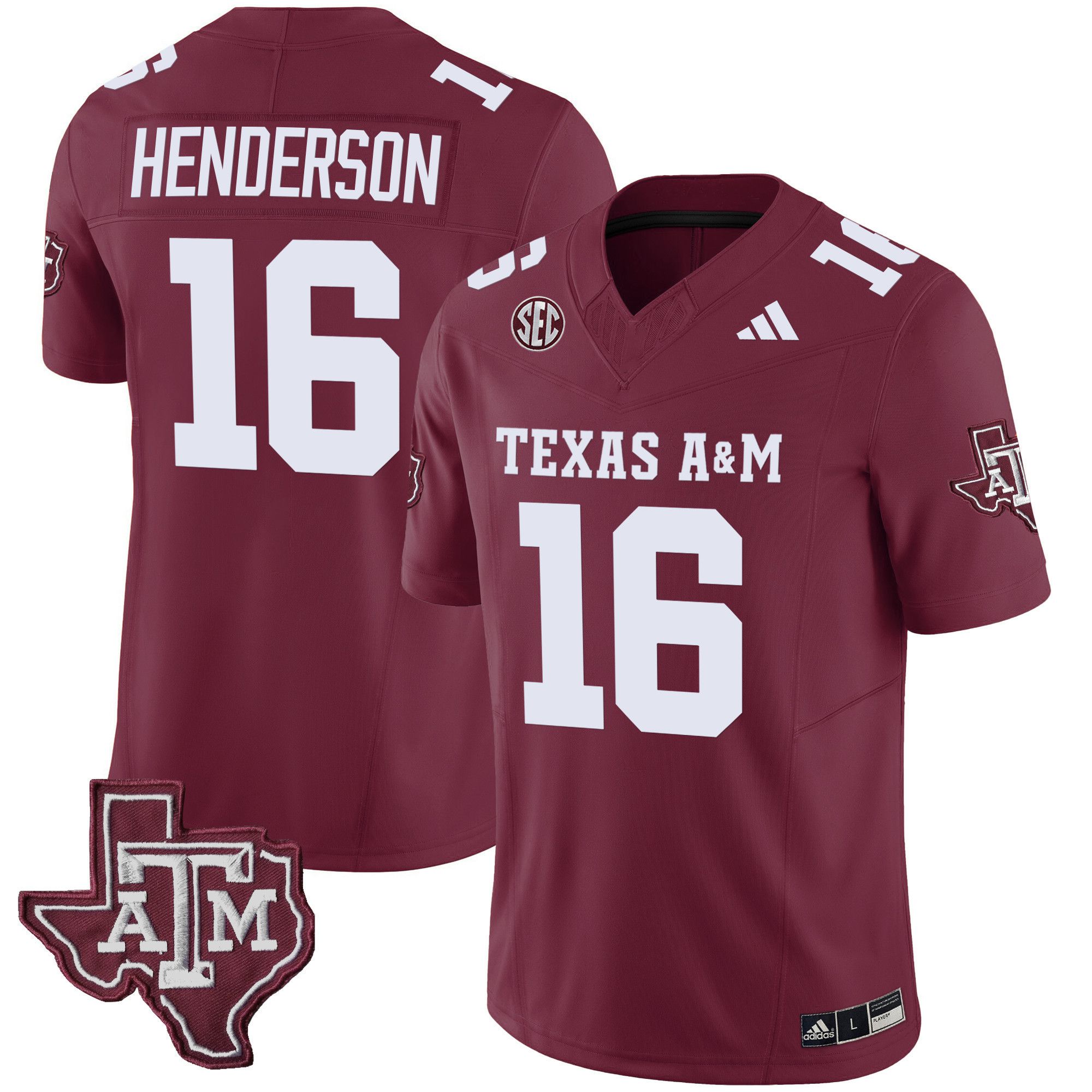 Men Texas A&M Aggies #16 Henderson Red 2024 Vapor Limited NCAA Jersey style 1->indianapolis colts->NFL Jersey
